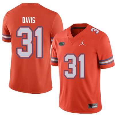 Men's Florida Gators #31 Shawn Davis NCAA Jordan Brand Orange Authentic Stitched College Football Jersey OKX7762MW